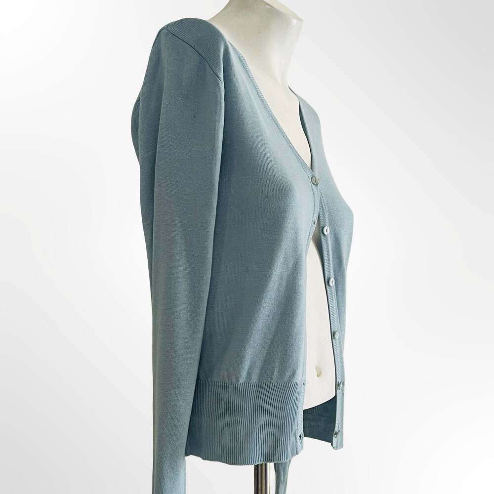 Kenzie Women's Light Blue V-Neck Button-Front Knit Cardigan Sweater Size Small - Picture 3 of 8